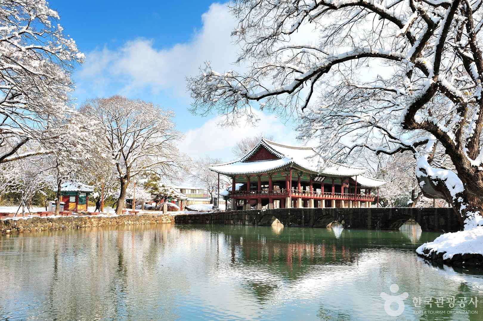 Gyeonghoeru Pavilion in Snow